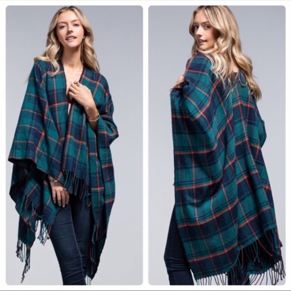 Sweaters | Soft Plaid Ruana Poncho | Poshmark